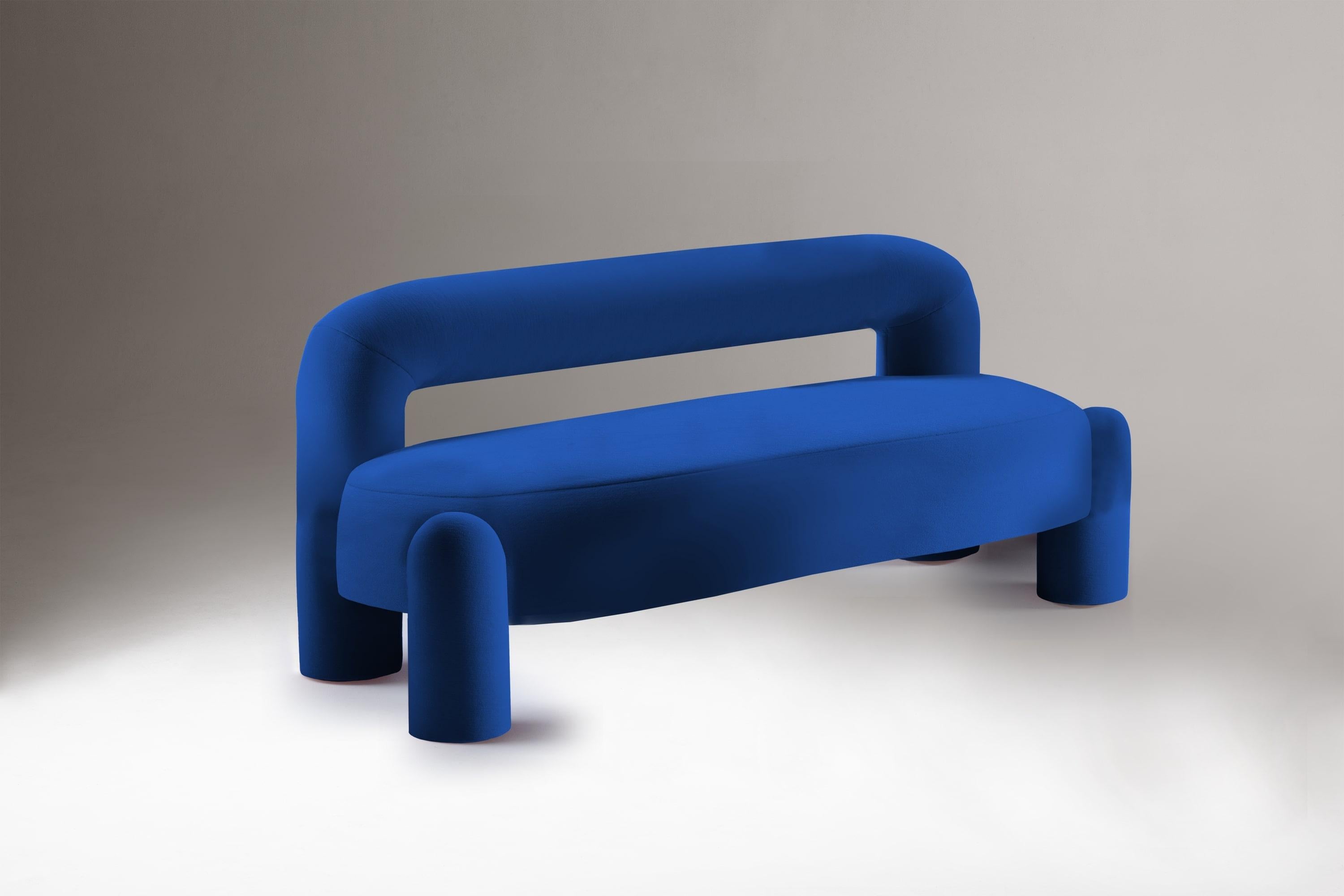 DOOQ Organic Modern Marlon Daybed II, Blue Kvadrat by Pietro Franceschini, w=240 For Sale 1