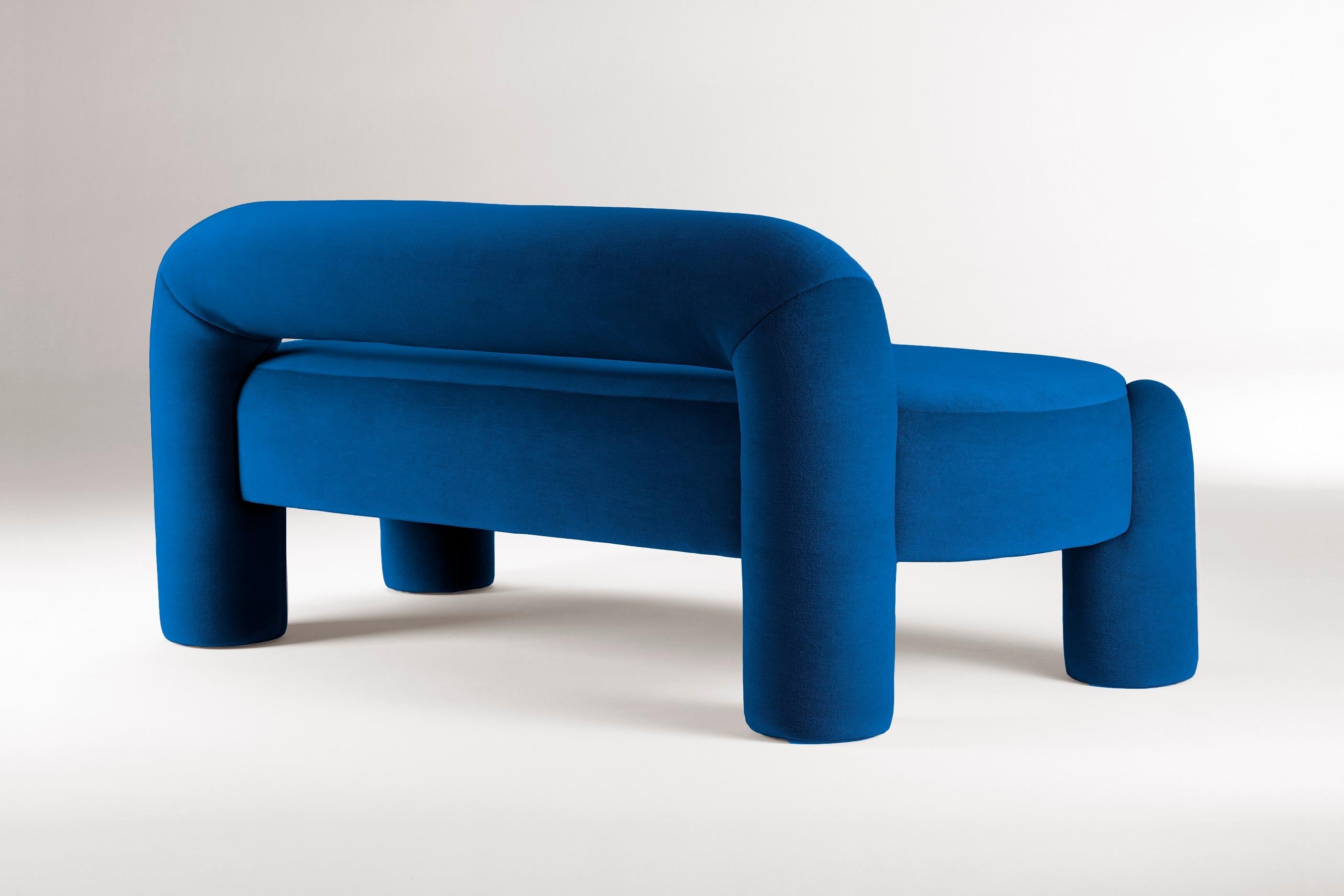 Portuguese DOOQ Organic Modern Marlon Daybed II, Blue Kvadrat by Pietro Franceschini, w=240 For Sale