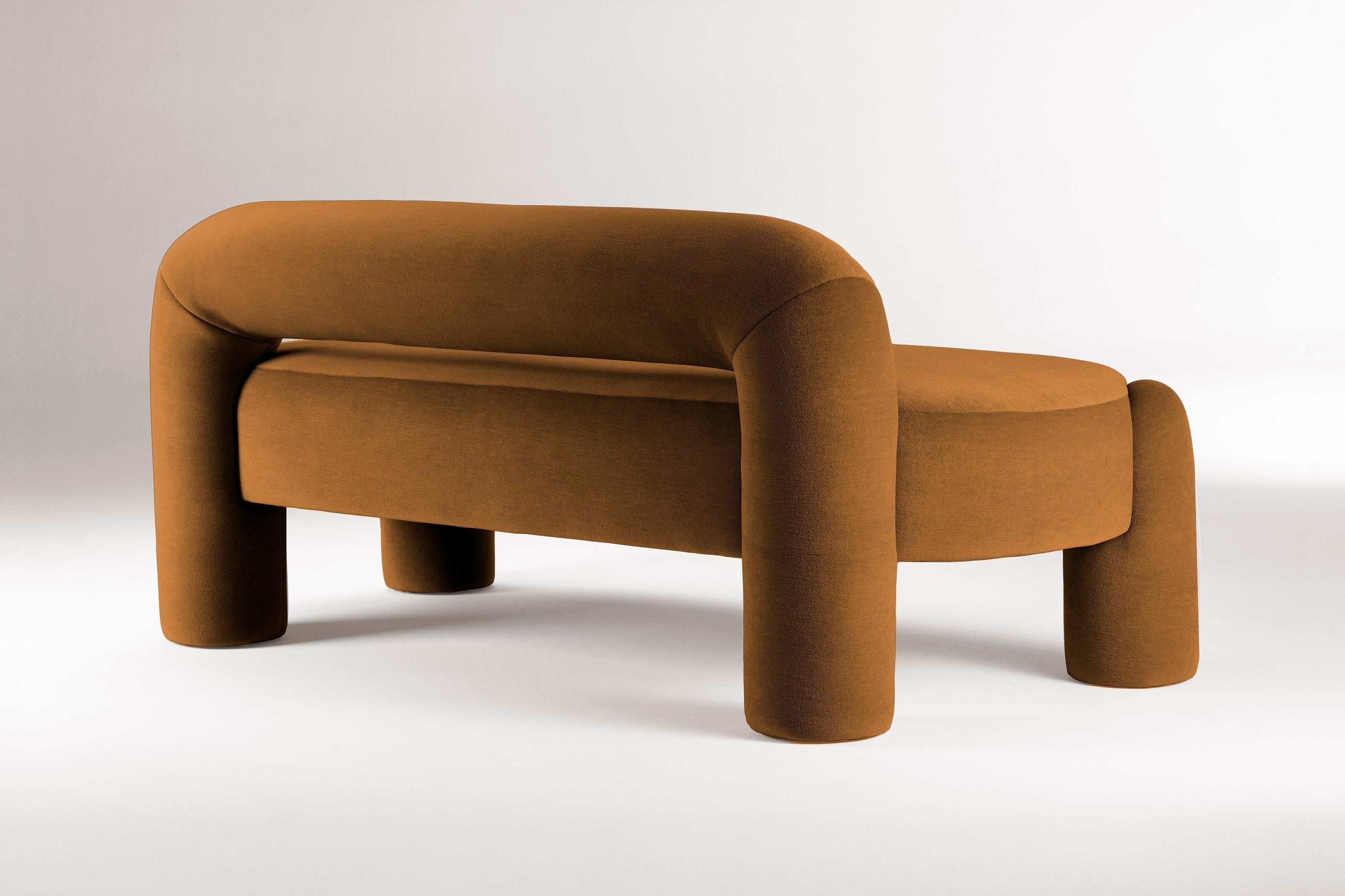 DOOQ Cama de día moderna orgánica Marlon II, marrón Kvadrat by P. Franceschini, Anch=240 Moderno orgánico en venta