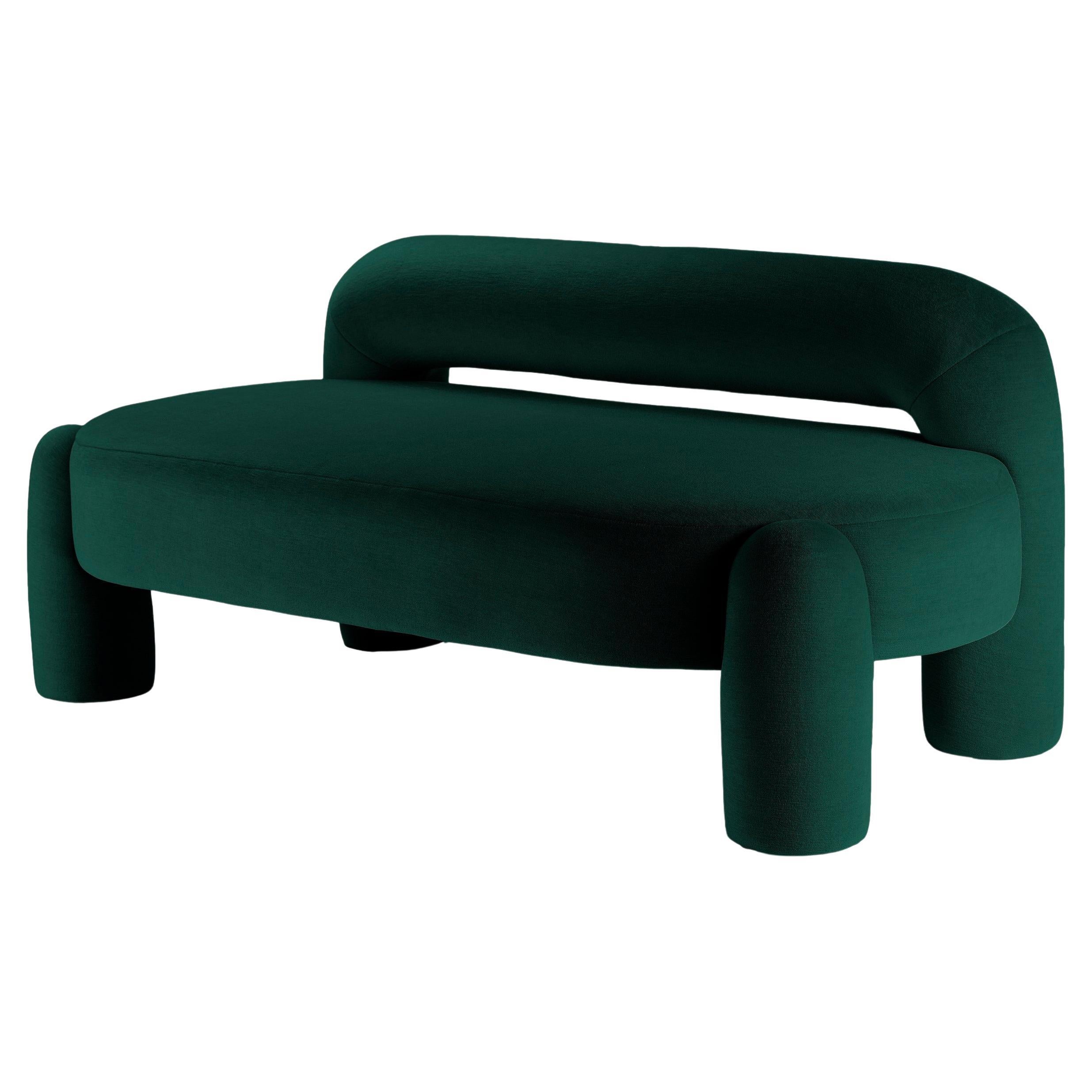 DOOQ Organic Modern Marlon Daybed II, Dark Green by P. Franceschini, w=190 For Sale