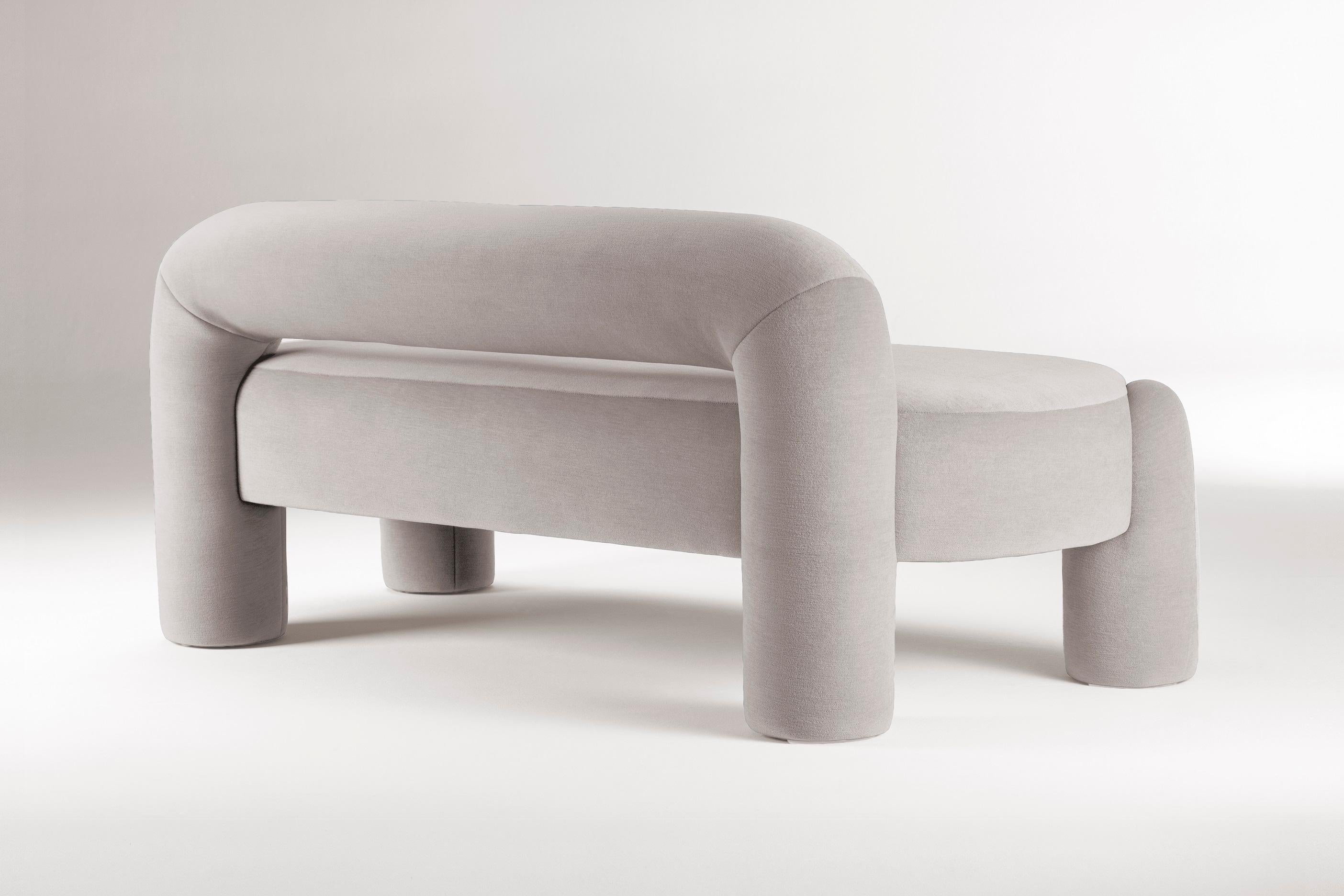 Portuguese DOOQ Organic Modern Marlon Daybed II, Grey Kvadrat by Pietro Franceschini, w=240 For Sale