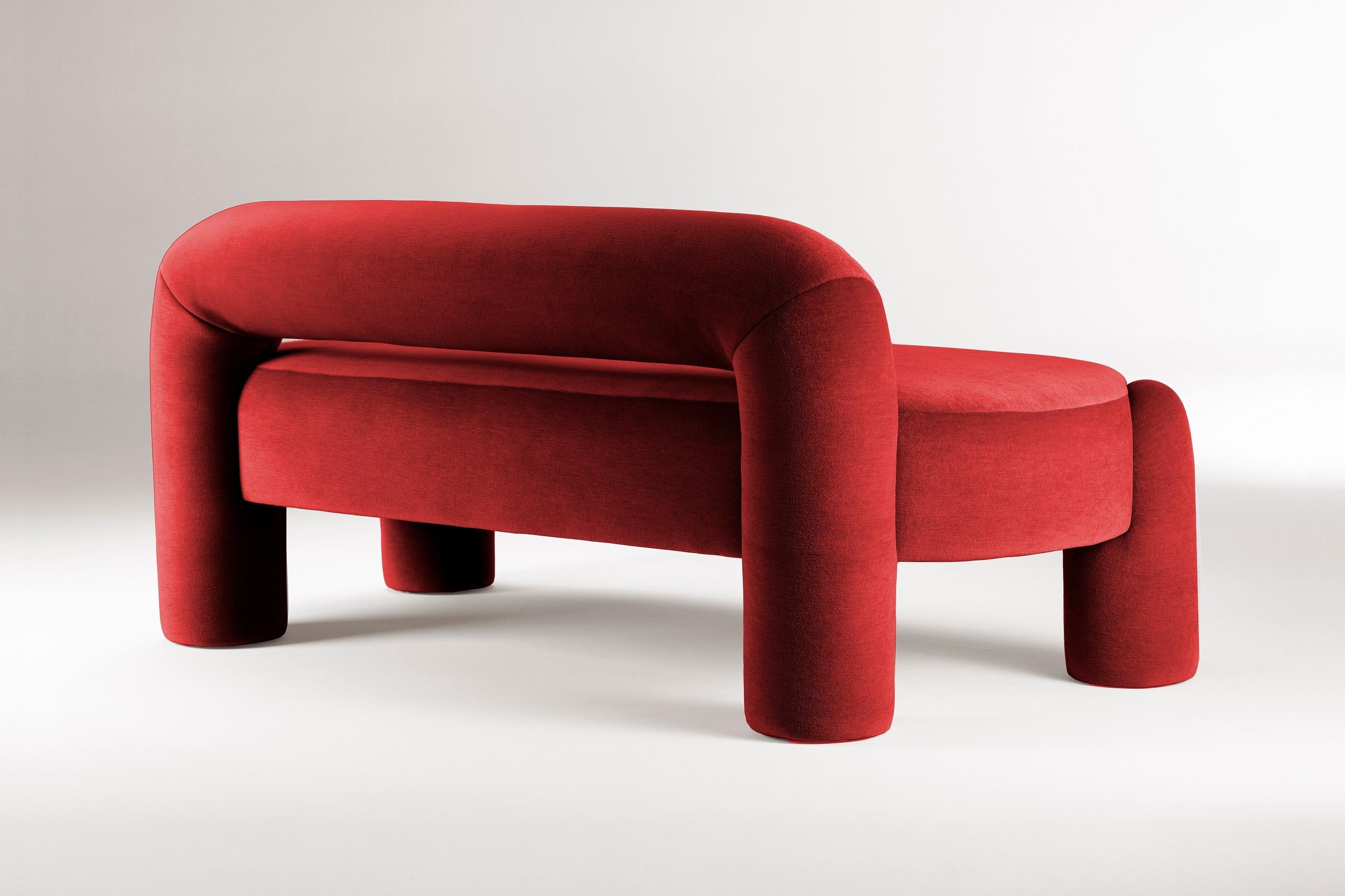 Portuguese DOOQ Organic Modern Marlon Daybed II, Red by P. Franceschini, w=190 For Sale