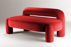 DOOQ Lettino moderno organico Marlon II, Kvadrat rosso di Pietro Franceschini, w=150