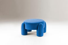 DOOQ Organic Modern Marlon Ottoman, Blue Kvadrat by Pietro Franceschini