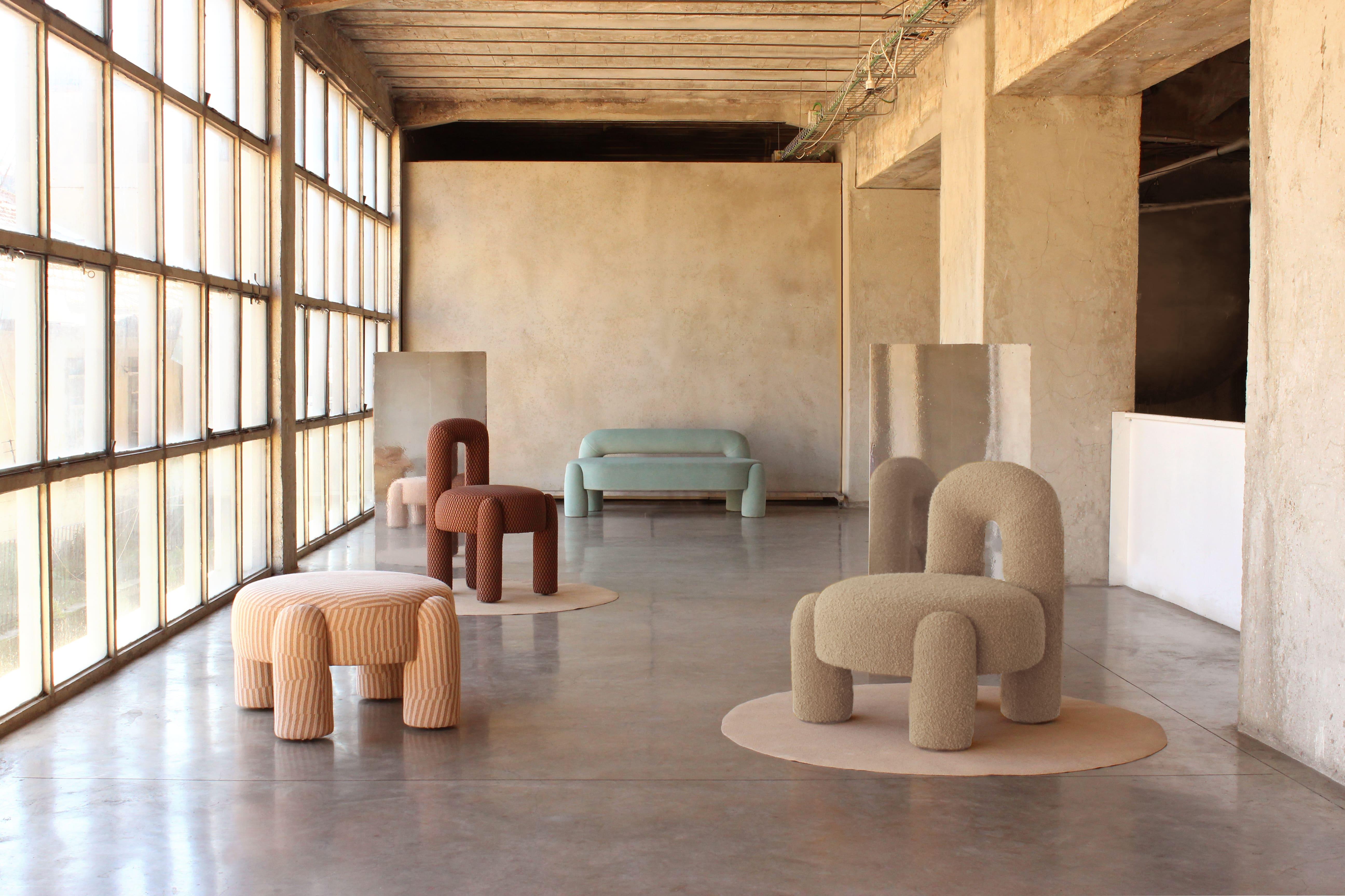 Pouf moderne organique DOOQ, Kvadrat rose poussiéreux de Pietro Franceschini en vente 4