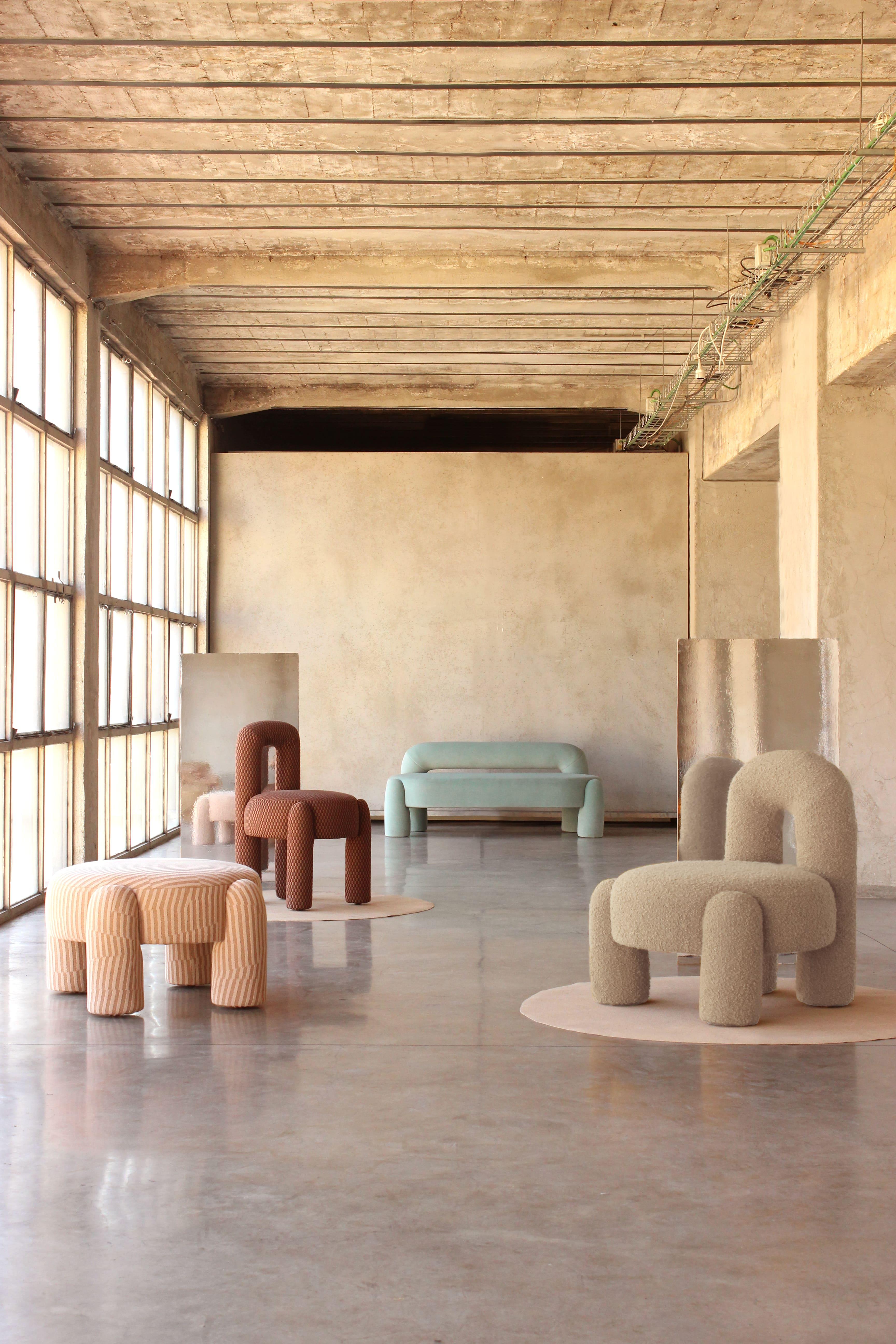 Pouf moderne organique DOOQ, Kvadrat rose poussiéreux de Pietro Franceschini en vente 5