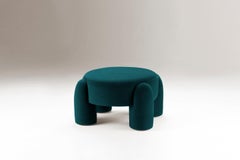 DOOQ Organic Modern Marlon Ottoman in Turquoise Kvadrat by Pietro Franceschini