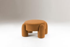 DOOQ Pouf moderno organico Marlon, Kvadrat marrone chiaro di Pietro Franceschini