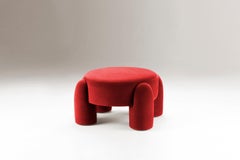 DOOQ Pouf moderno organico Marlon, Kvadrat rosso di Pietro Franceschini