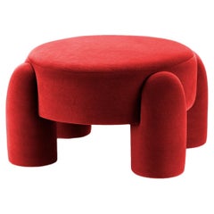 DOOQ Organic Modern Marlon Ottoman, Red Kvadrat by Pietro Franceschini