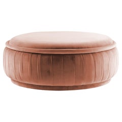 DOOQ Organic Modern Powder Pouf Malibu in Rich Cotton Velvet