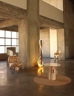 DOOQ! MODERN! Braque Side Table in Travertine and Guatemala Green Marble