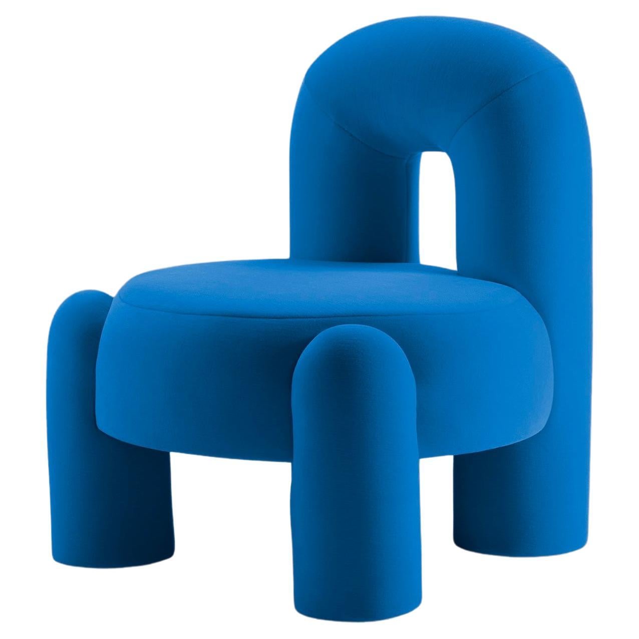 DOOQ!Milan NEW! Organic Modern Marlon Armchair, Blue Kvadrat by P.Franceschini For Sale