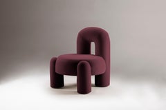 DOOQ!Milan NEW! Organic Modern Marlon Armchair, Wine Kvadrat by P.Franceschini