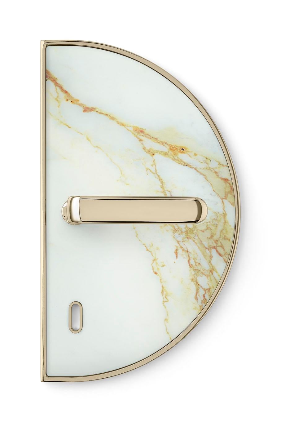 Door Handle Aluminum Plate Brass Handle Body Polished Champagne Finish Vetrite  For Sale 4