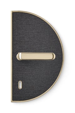 Door Handle Aluminum Plate Brass Handle Body Polished Champagne Finish Vetrite