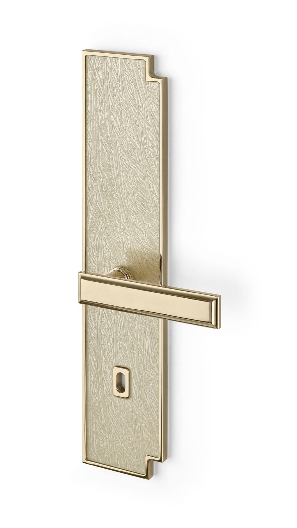 Door Handle Aluminum Plate Brass Handle Body Polished Champagne Finish Vetrite For Sale 3