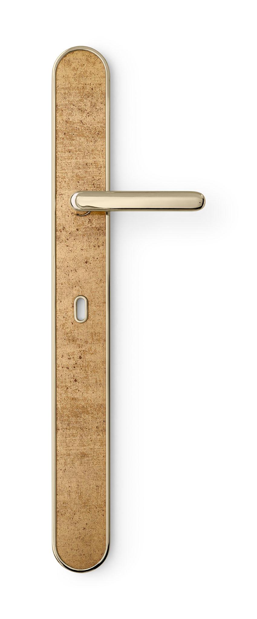 Tirador Puerta Placa Aluminio Latón Cuerpo Tirador Champán Pulido Inserto Vetrite en venta 1