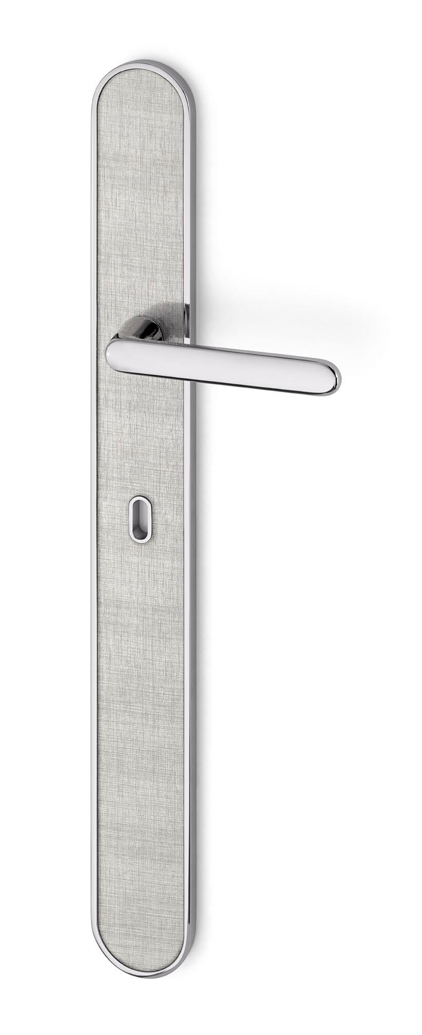 Modern Door Handle Aluminum Plate Brass Handle Body Polished Chrome Finished Vetrite For Sale