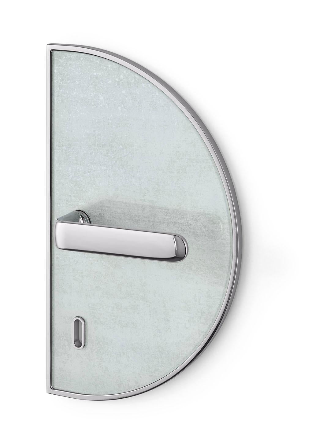 Modern Door Handle Aluminum Plate Brass Handle Body Polished Chrome Finished Vetrite For Sale