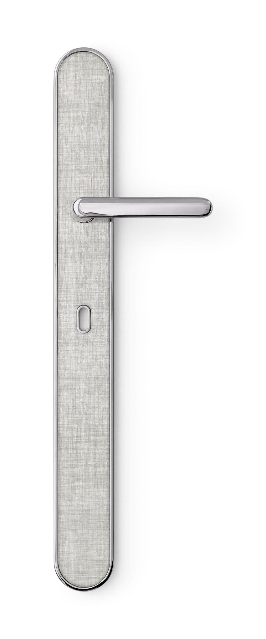 Italian Door Handle Aluminum Plate Brass Handle Body Polished Chrome Finished Vetrite For Sale