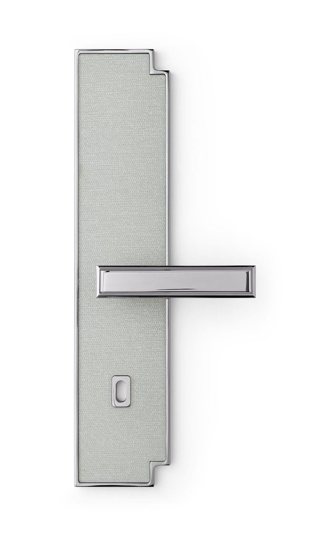 Italian Door Handle Aluminum Plate Brass Handle Body Polished Chrome Finished Vetrite For Sale