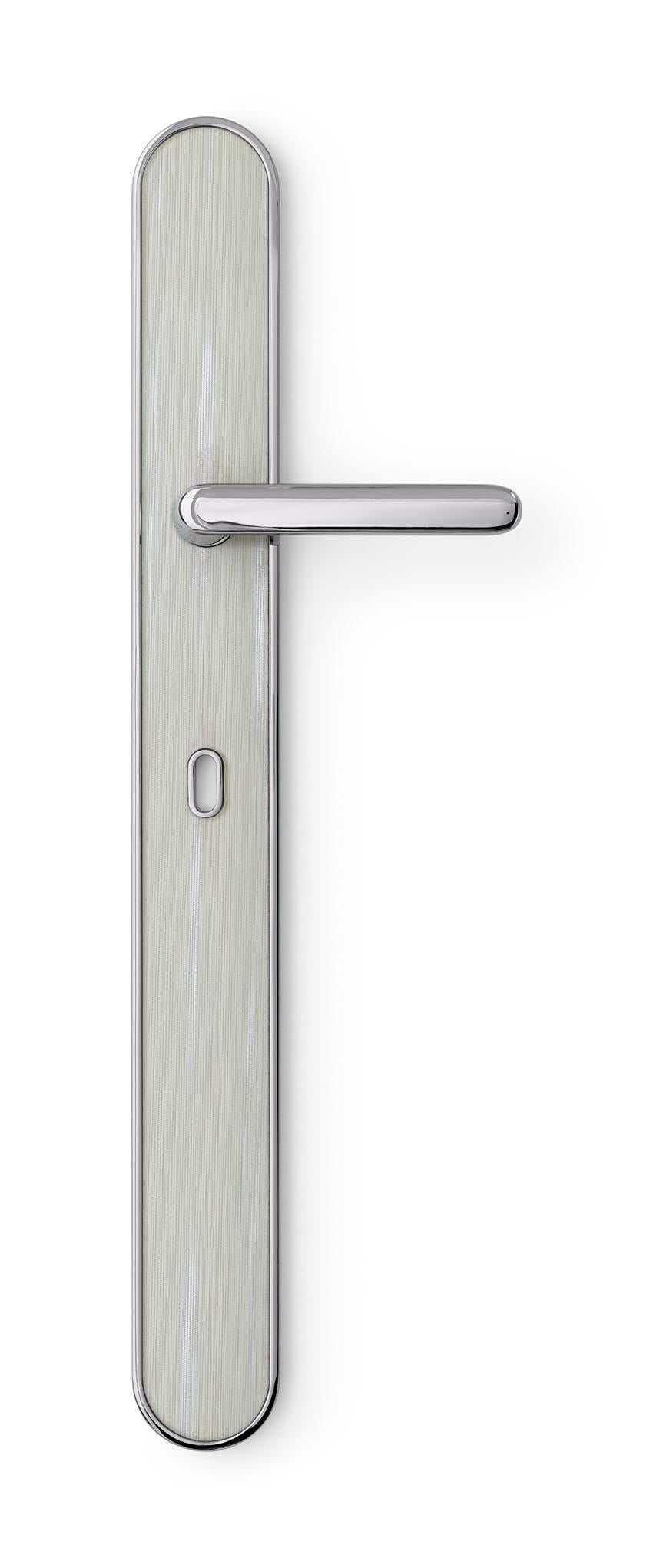 Contemporary Door Handle Aluminum Plate Brass Handle Body Polished Chrome Finished Vetrite For Sale
