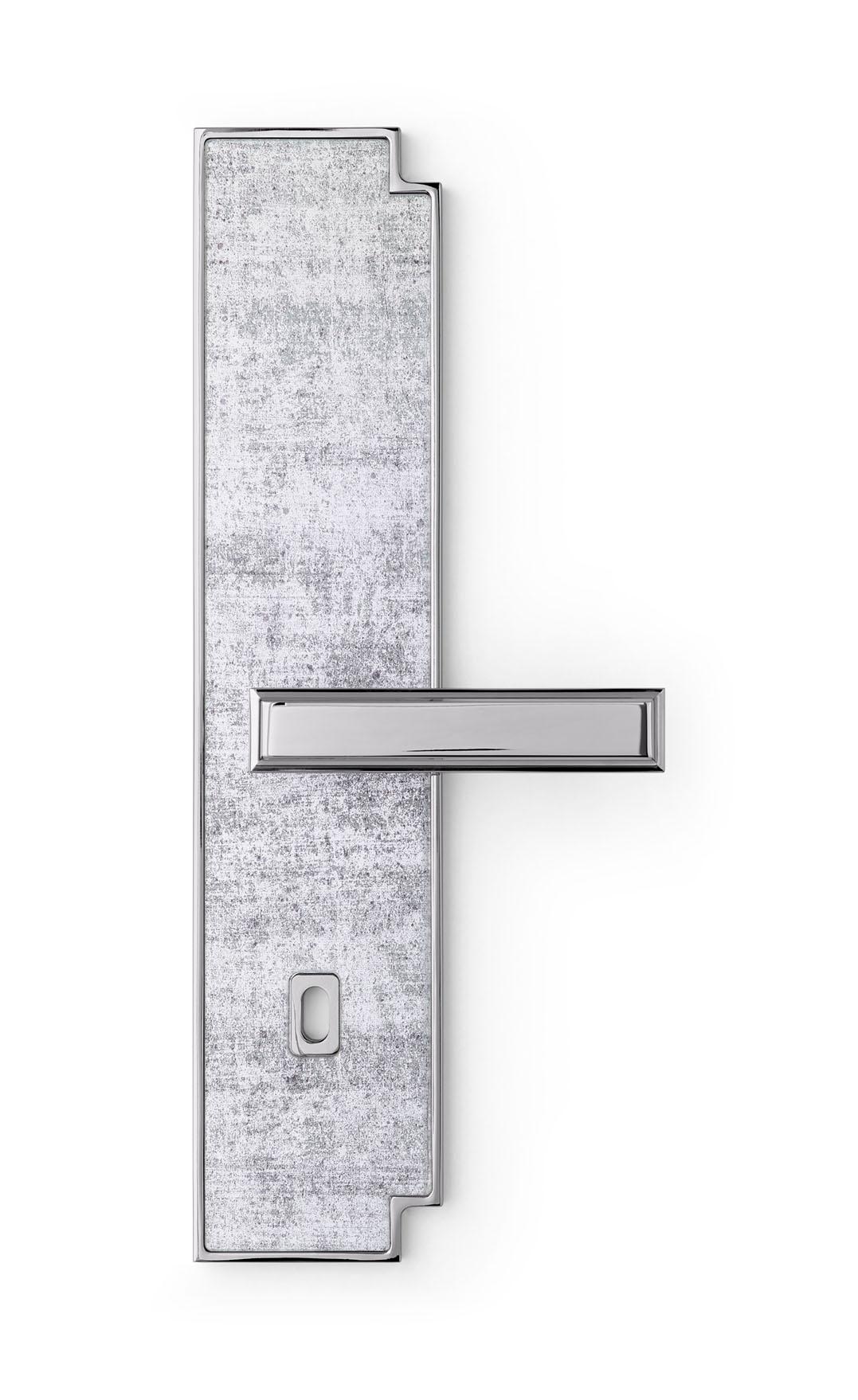 Contemporary Door Handle Aluminum Plate Brass Handle Body Polished Chrome Finished Vetrite For Sale