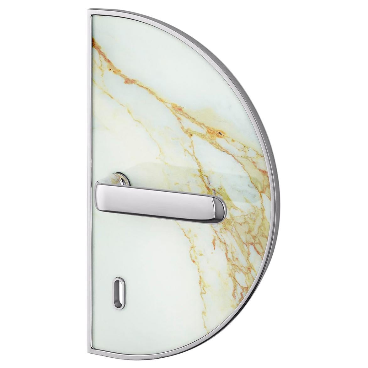 Door Handle Aluminum Plate Brass Handle Body Polished Chrome Finished Vetrite