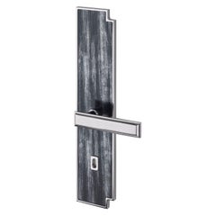 Poignée de porte à poignée en plaque d'aluminium et poignée en laiton, finition Vetrite polie chromée
