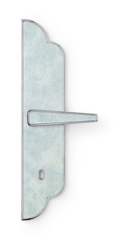 Door Handle Aluminum Plate Brass Handle Body Polished Chrome Vetrite Insert