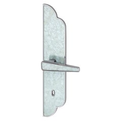 Door Handle Aluminum Plate Brass Handle Body Polished Chrome Vetrite Insert