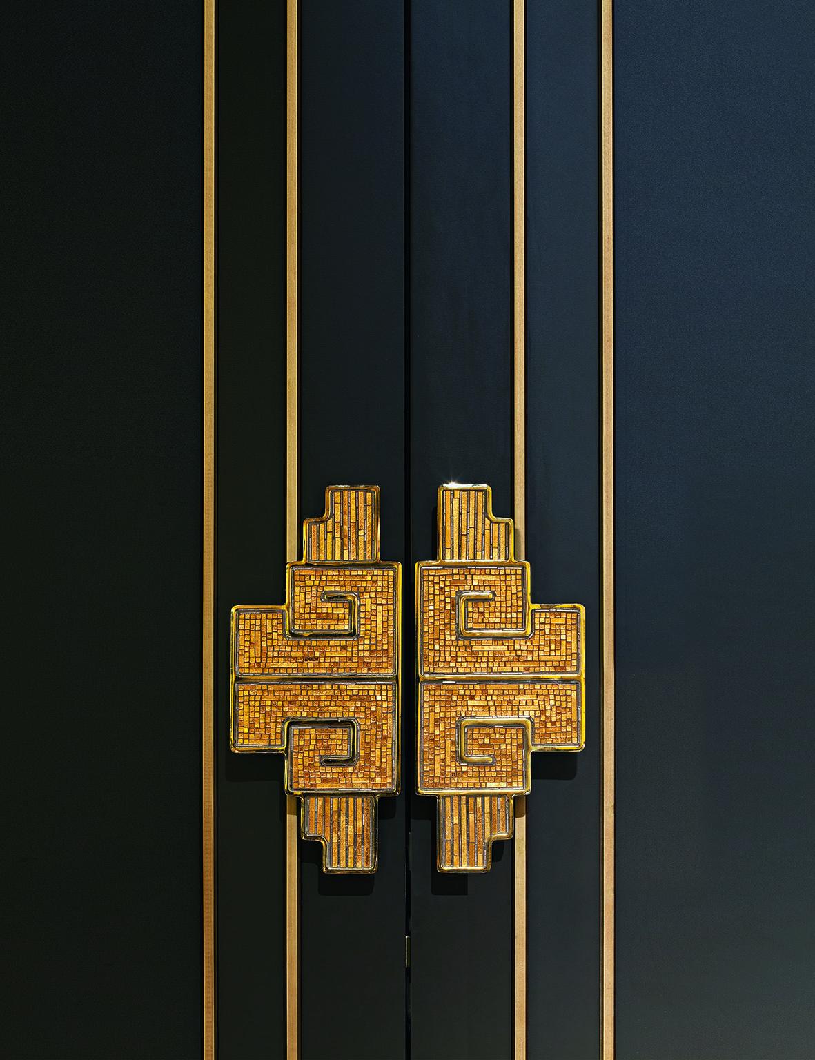 italien Poignée de porte au design incroyable Différentes finitions décorées de micromosaïque en vente
