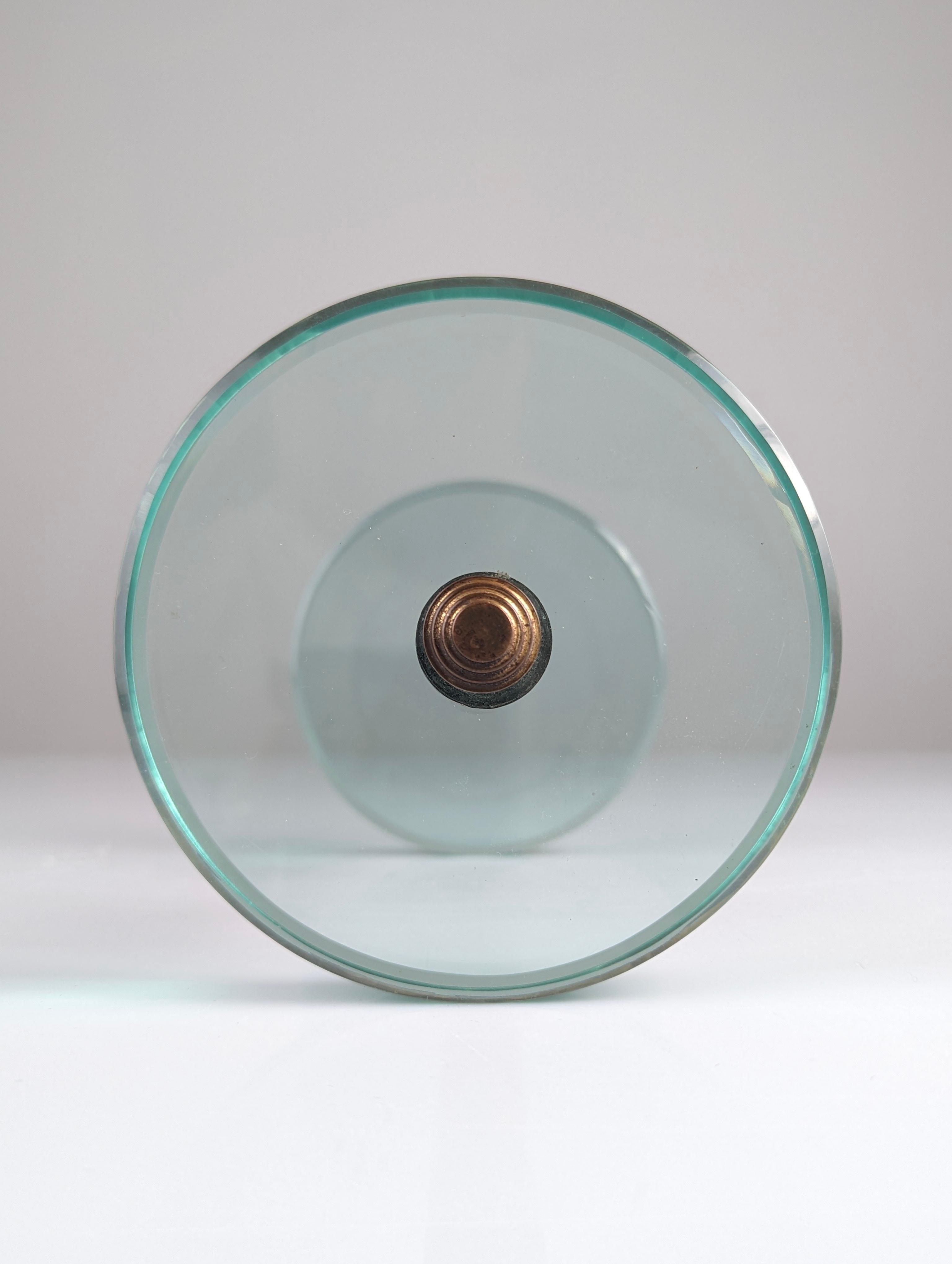 italien Poignée de porte par Max Ingrand pour Fontana Arte, verre et laiton, Italie, années 1950 en vente