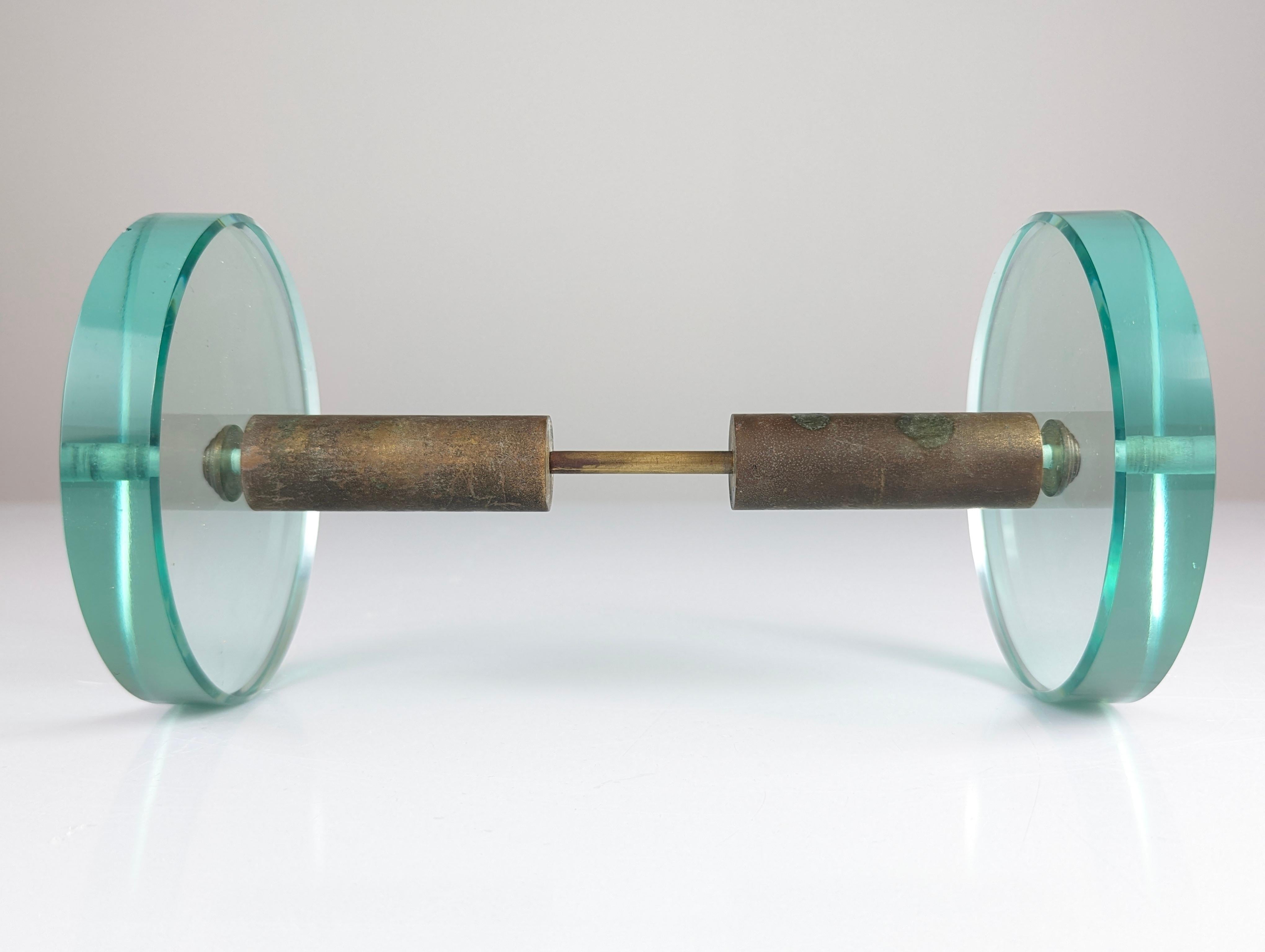 Poignée de porte par Max Ingrand pour Fontana Arte, verre et laiton, Italie, années 1950 en vente 2
