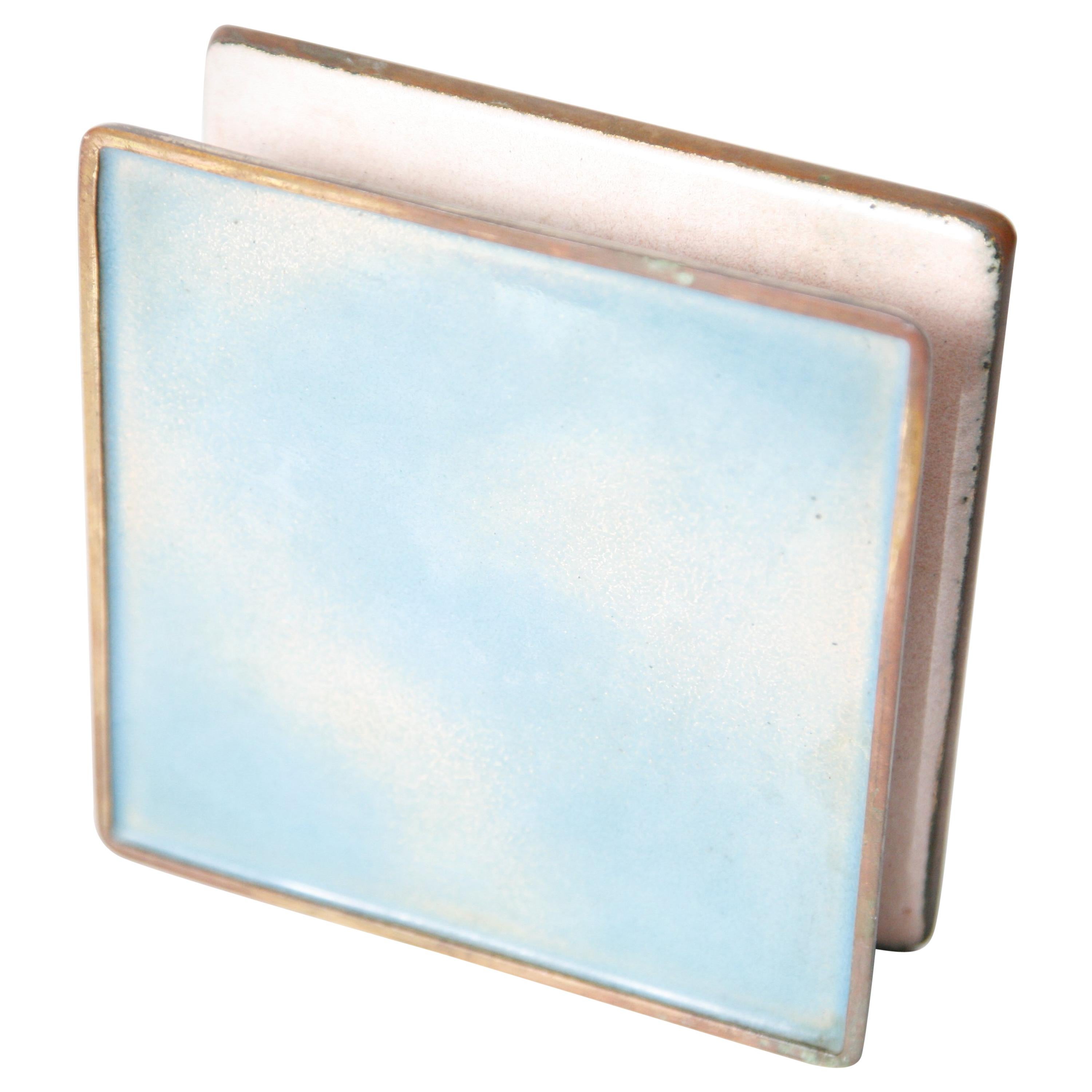 Copper door handle enameled in a turquoise hue by Gio Ponti and Paolo De Poli.