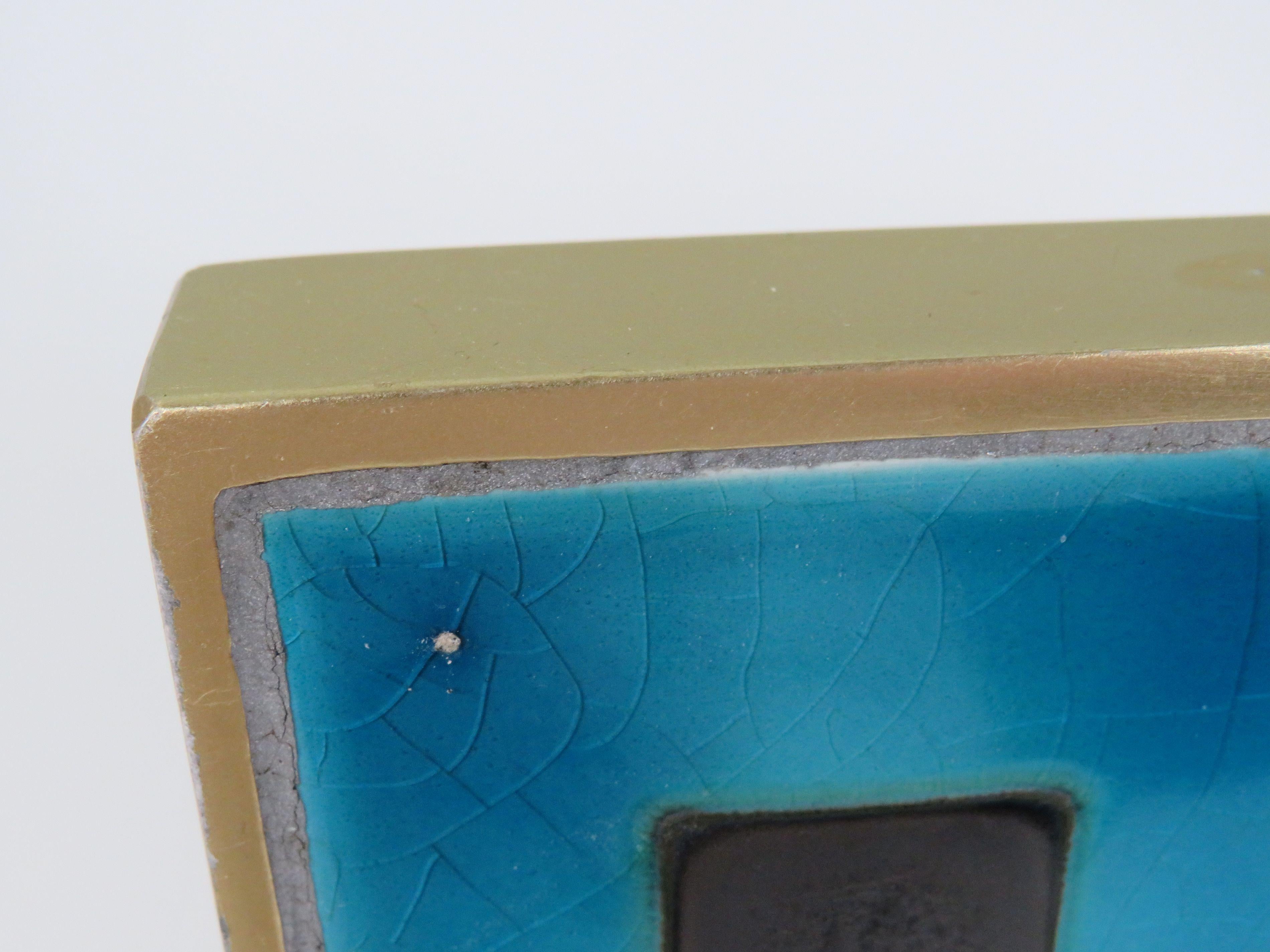 Door Handle with Amphora Ceramic Tile, Belgian Modernist Design, 1960s For Sale 4