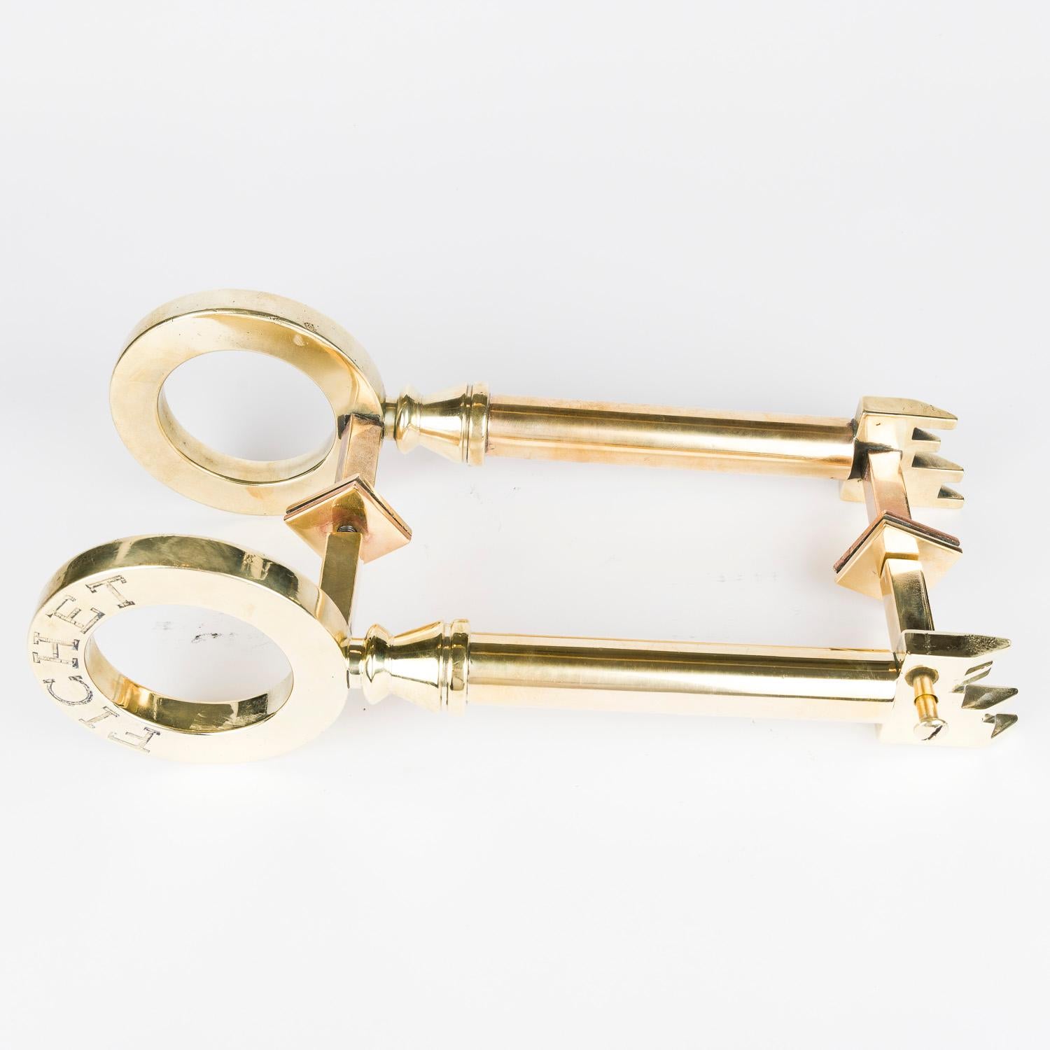 Door handles in the form of keys by Alexandre Fiche of Paris In Good Condition For Sale In London, GB