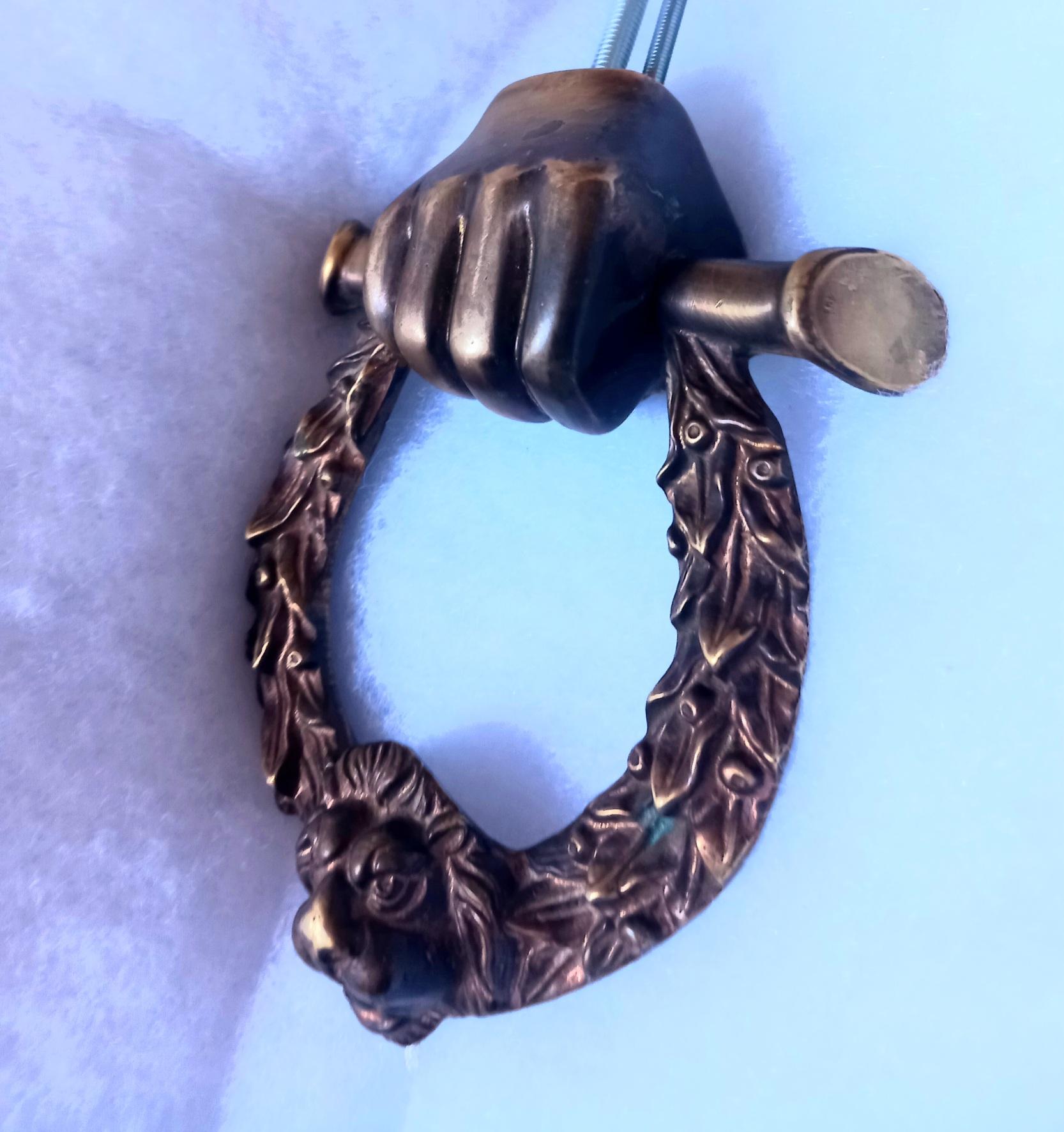 Other Door knocker Bronze Shaped like a hand holding a laurel wreath, Italy For Sale