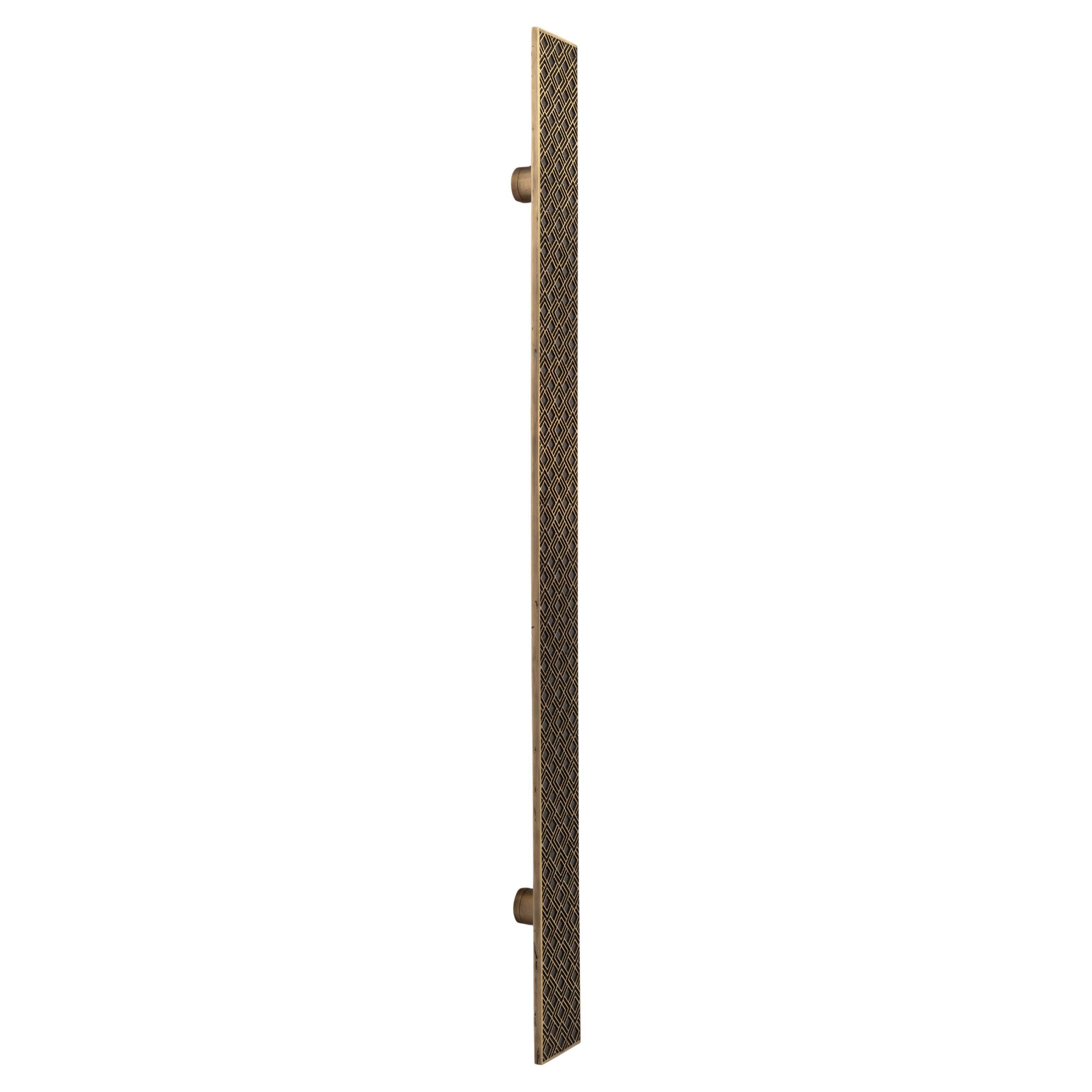 PT/AD/09 Poignée de porte 70cm : Empreinte géométrique en laiton massif