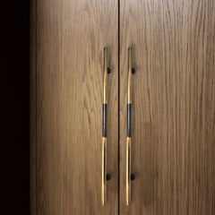 Tiro per porta in ottone patinato oro invecchiato e ottone martellato canna di fucile 70 cm