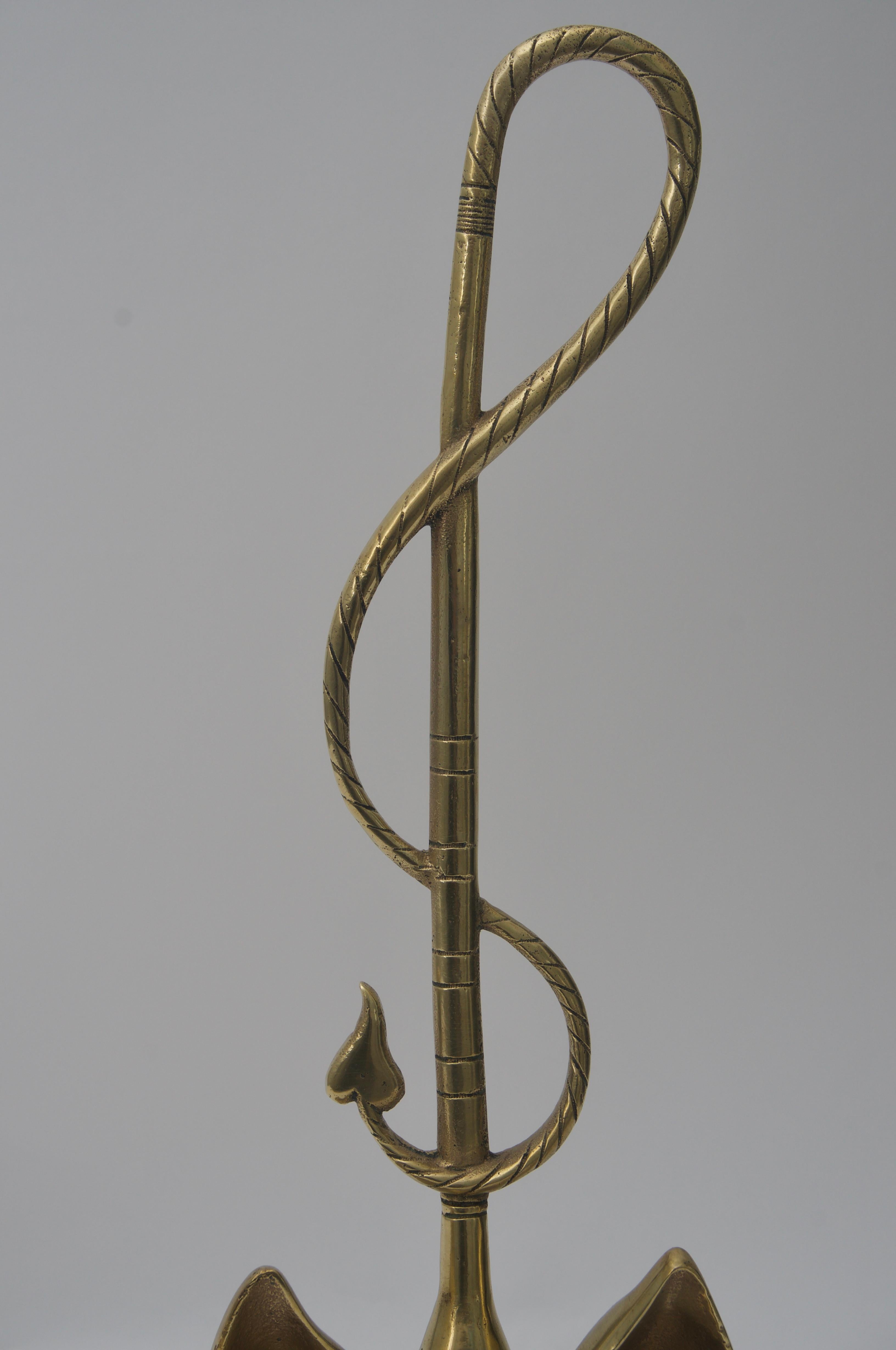Cast Door Stop with Fox Head and Riding Crop in Brass
