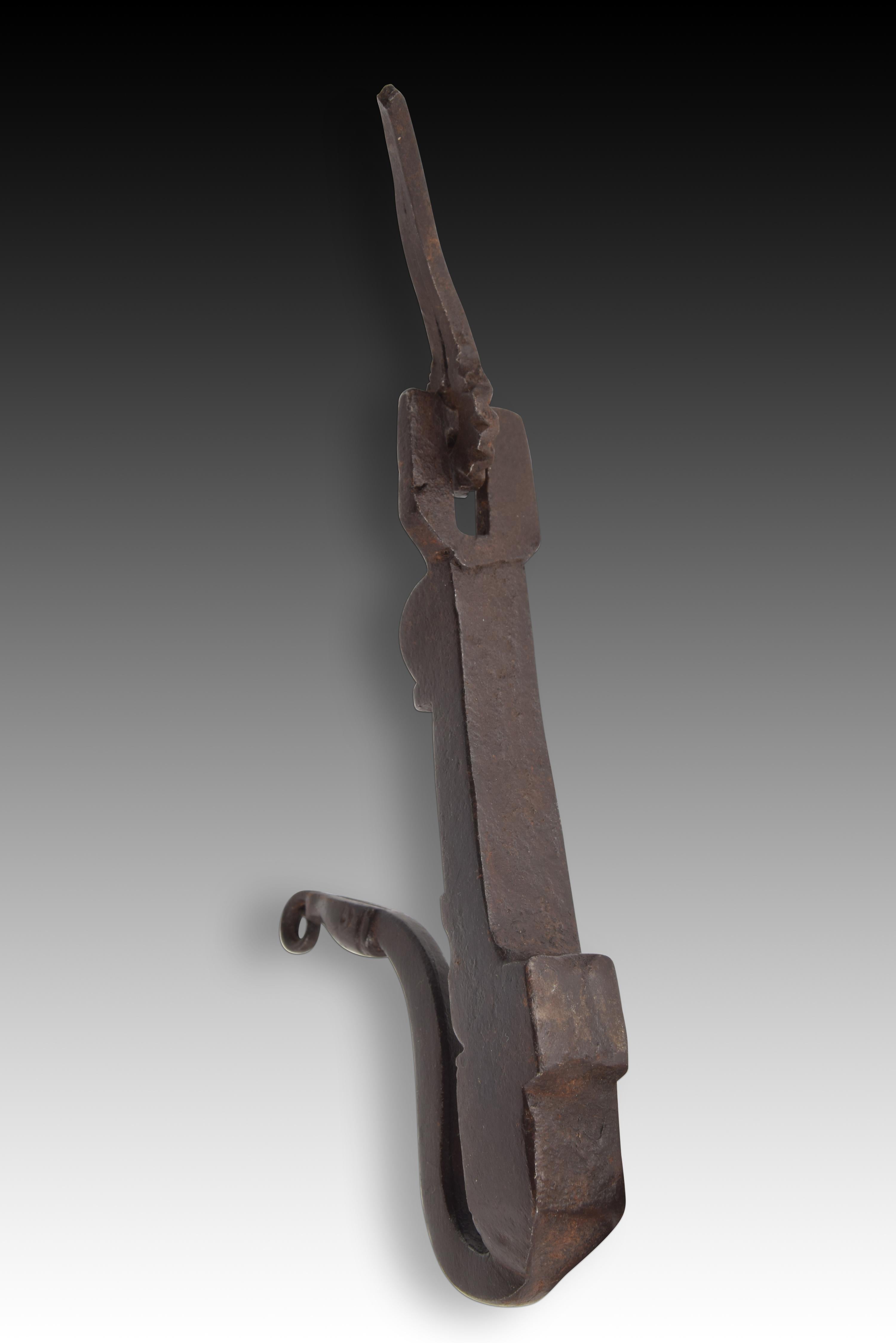 18th Century and Earlier Doorknocker with Snake, Wrought Iron, Spanish School, 18th Century For Sale