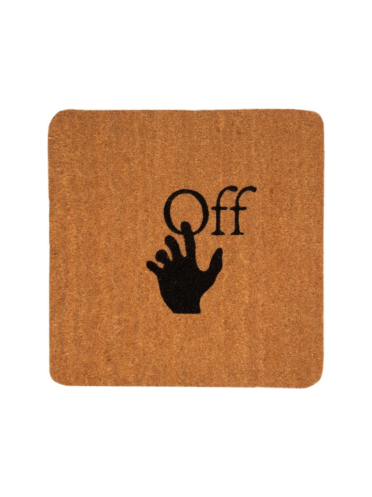 OffWhite Doormat Hand Logo Brown Black at 1stDibs