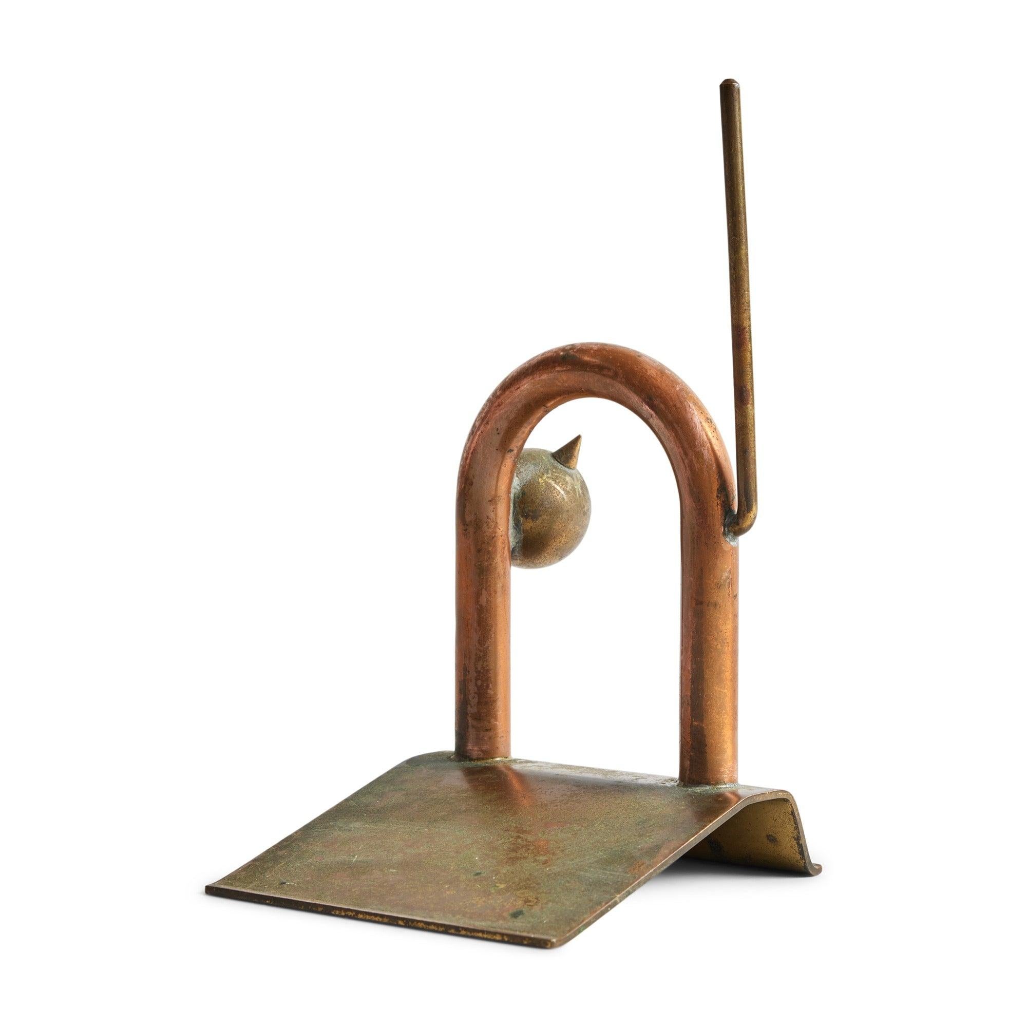 Cat Doorstop by Walter Von Nessen for Chase Brass, 1930's In Excellent Condition For Sale In Sagaponack, NY