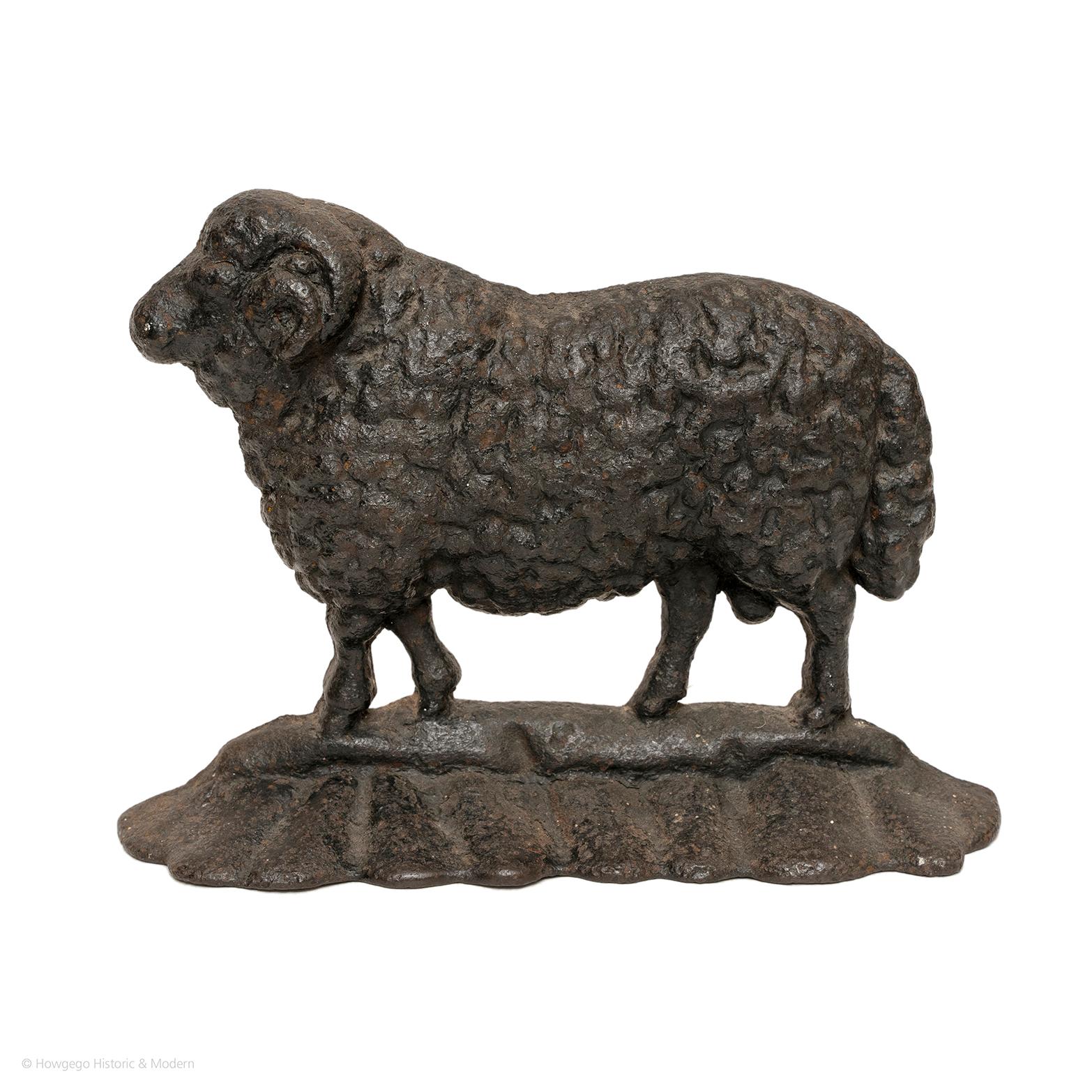 Charming 19th century metal doorstop moulded as ram
Lovely crusty patina
Measures: length 26cm, 10