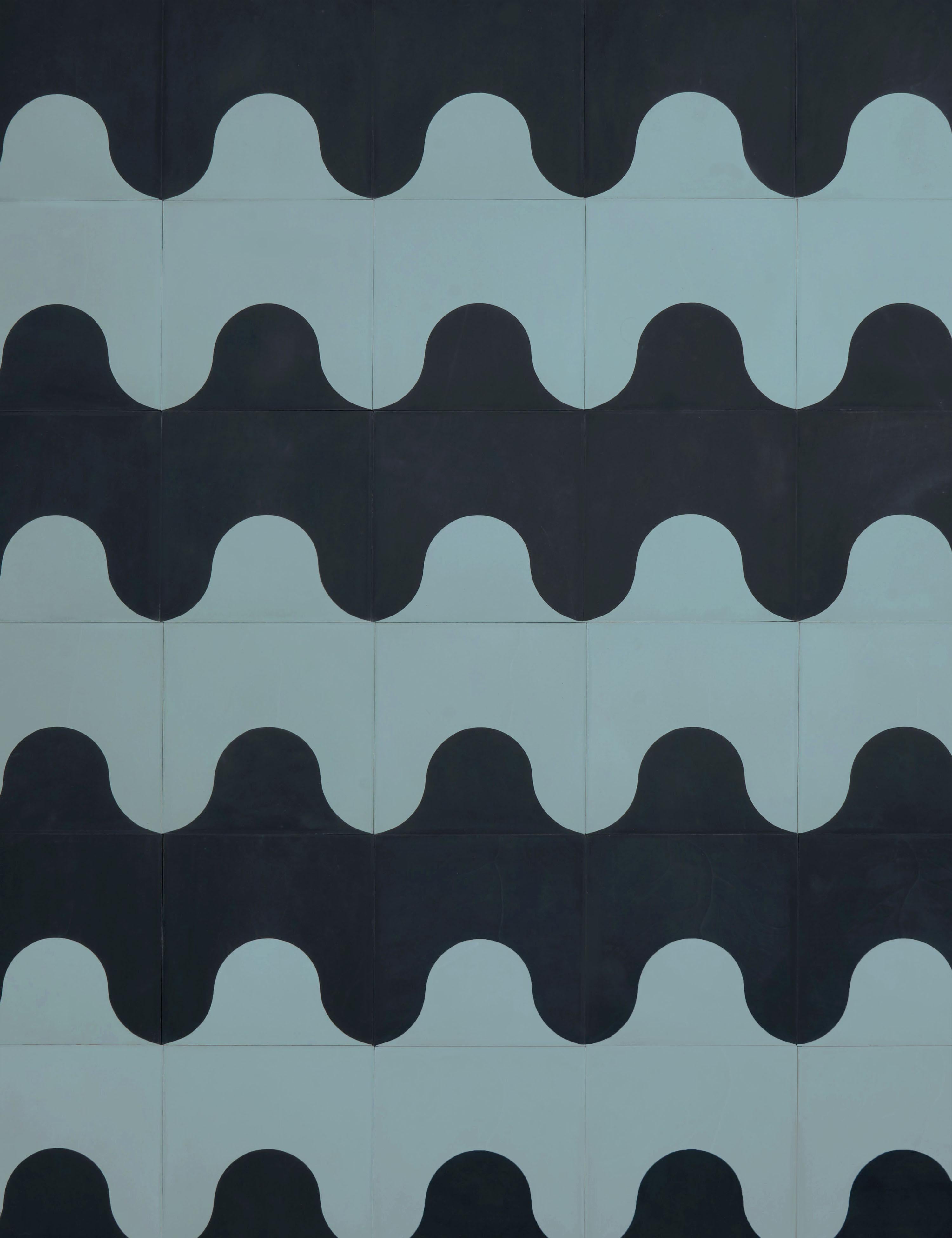 Each color combination of Doozie comes as a pair of modular tiles, and each is the same 2-toned design colored in opposite positions. You can arrange these modules in different ways to create many different patterns — including Ticket, Ziggy, and