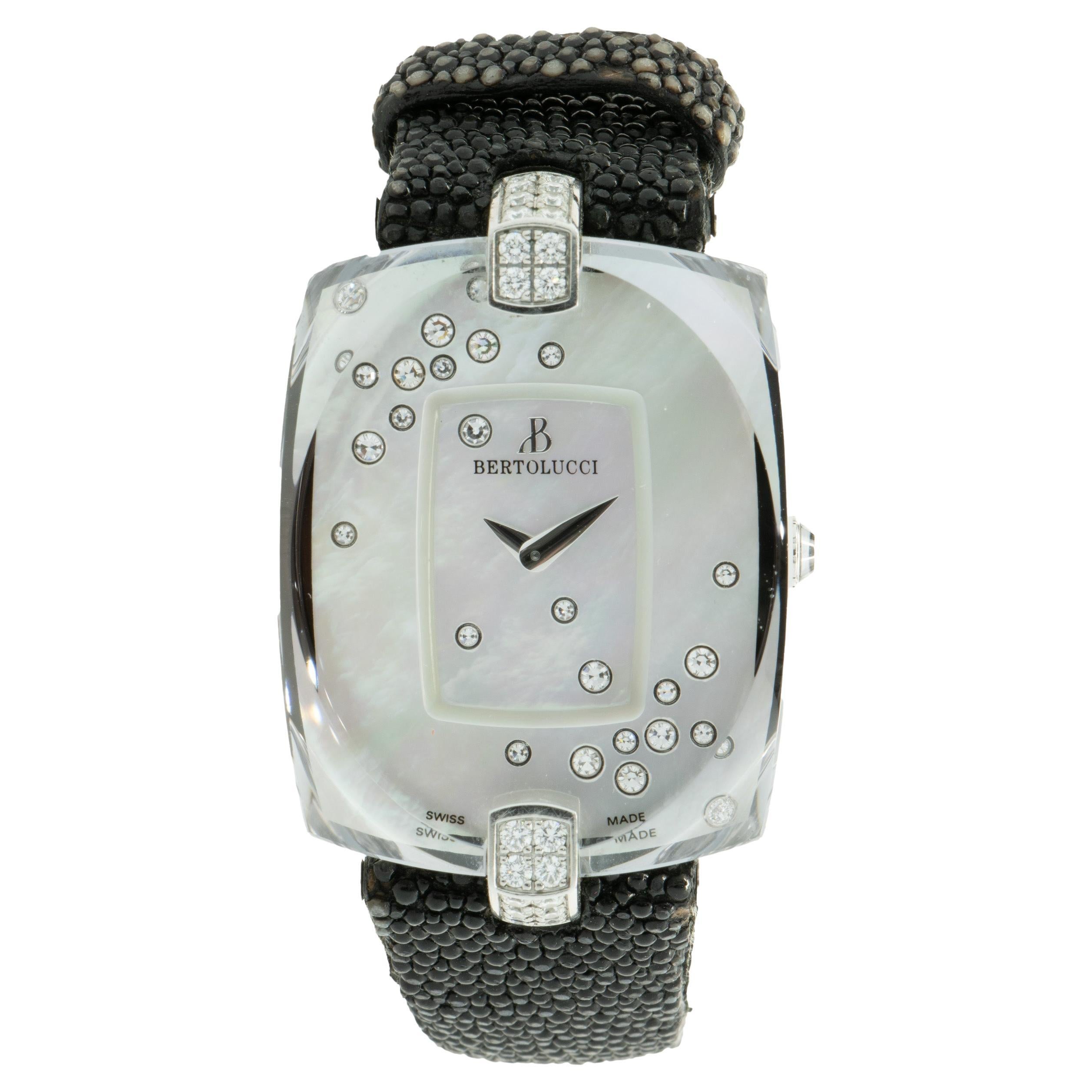 Louis Vuitton Mother Of Pearl Stainless Steel & Leather Diamonds