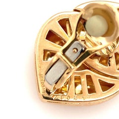 Doppio Cuore 18k Yellow Gold Earclips by Bvlgari, circa 1980s