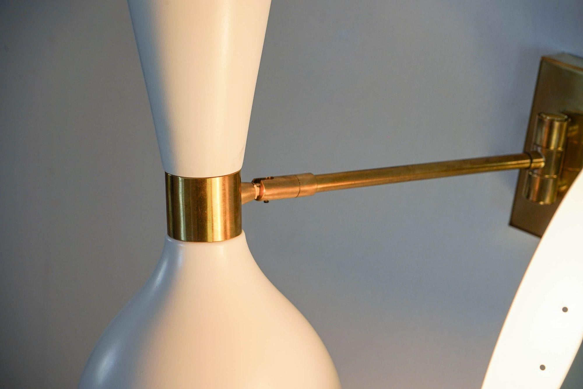 Doppio, pair of sconces rotating with pivot heads, twin lights. Piattelli design For Sale 10